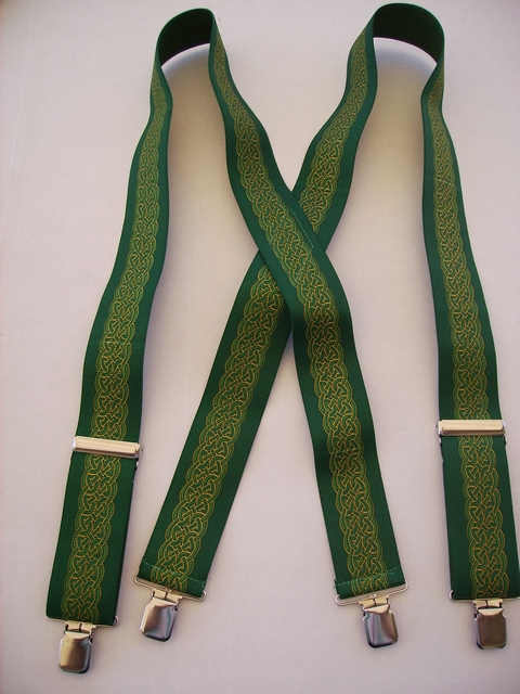 Celtic Green 2" Wide "X" Style in Assorted Sizes. All Straps are stretchable Cotton/Polyester Hand Washable-Hang to Dry Material. Has 4 strong 1"X1" Stainless Steel Grips and 2 Strong Stainless Steel Length Adjusters in the front.UA220N-CEGN