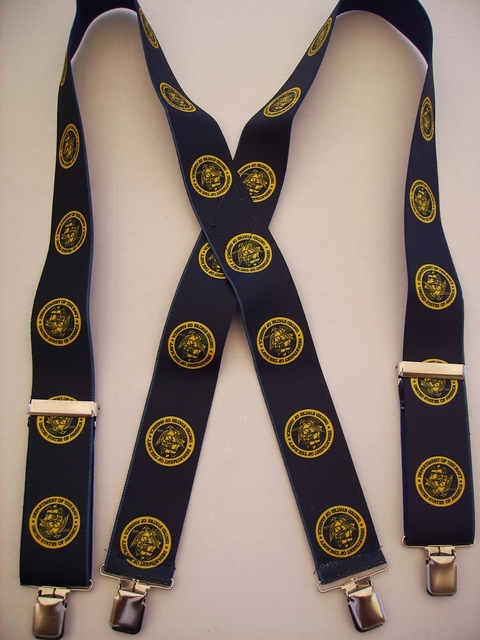 NAVY 2"X48" Gold color on Navy Blue Suspenders with 4 strong 1"X1" Grips and 2 Length Adjusters in the front, all in STAINLESS STEEL. Hand Wash and Hang to Dry. UA220N48NANG