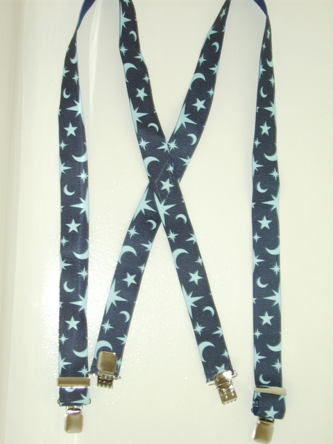 MIDNIGHT 1 1/2"x48"  Suspenders with 4 strong 1"X1" Grips and 2 Length Adjusters in the front, all in NICKEL FINISH.  UB220N48MDNT