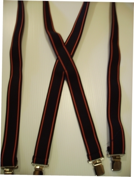 HARLEY COLORS 1 1/2"X48" Suspenders with 4 strong 1"x 1" Grips and 2 Length Adjusters in the front, all in NICKEL FINISH. Entirely Stretchable Cotton/Polyester Material. Entirely Stretchable Cotton/Polyester hand washable, hang to dry suspenders. Entirely Stretchable Cotton/Polyester hand washable, hang to dry suspenders. TB220N48BLOR