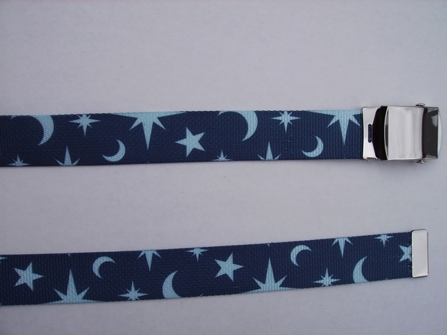 MIDNIGH - High Quality U.S. Made Cotton/Polyester Non-Stretching Material with Solid Belt Buckle. These will fit all size waists from 8" up to 48" by un-clamping Buckle and cutting off extra material on non-metal end. Then just re-clamp Material. T BELT-UA220N48MDNT