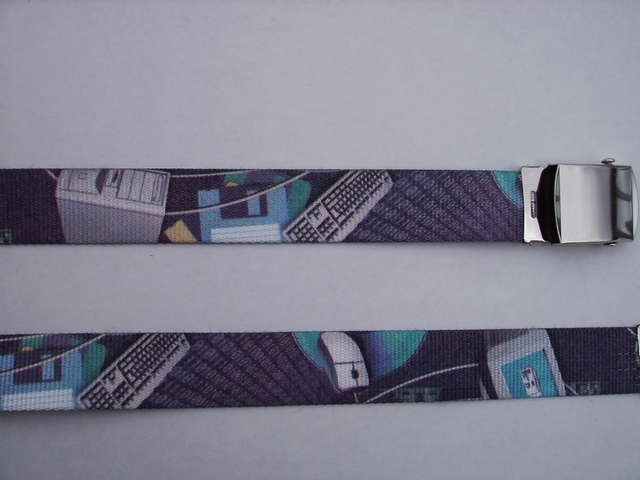 PC COMPENTS ON BLACK - High Quality U.S. Made Cotton/Polyester Non-Stretching Material with Solid Belt Buckle. These Belts Are Sold by Us Wholesale in Large Quantities, to Name Brand Stores and Thye Resell Them at Premium Prices. These will fit it will fit All Size Waists from 8" up to 48" by Un-Clamping Buckle and Cutting Off Extra Material on Non-Metal End. Then Just Re-Clamp Material. BELT-UB220N48PCBK