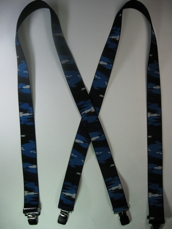 CAMOUFLAGE 1 1/2" X 48" SUSPENDERS With 2 Strong Chrome Adjusters And 4 Grips. UB220N48SCSK