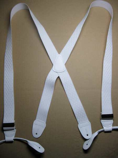 Man's Suspenders "X" Style. 1 1/2" wide. Diamond design Jacquard Series. Button On in ASSORTED COLORS