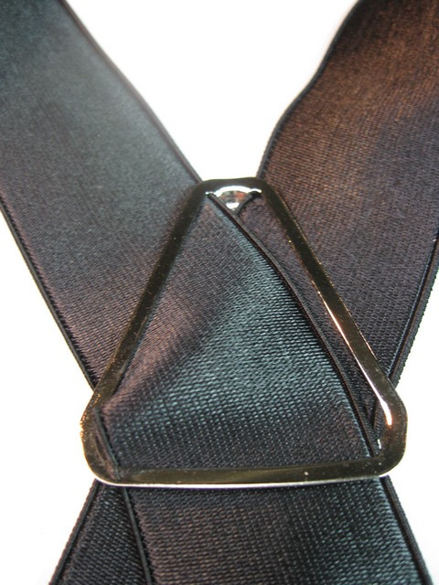 BLACK "X" Style 1 1/8" X 60" "FORMAL WEAR" FRENCH SATIN FINISH. FANCY OCCASION DRESSUP Entirely Stretchable Suspenders With CHROME Adjuster in the back and Four Secure CHROME 1/2 X1 Grips with Nylon Teeth and Two Strong Chrome Adjusters in front. Fits 6'5" to 7"1" Average Build. SG760N60BLAC