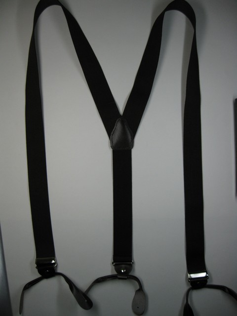 2" wide "Y" Style. Assorted SIZES from 5' 1" to 7' 5" Height. (42" to 66" long Straps). Cotten/Polyester, hand washable-hang to dry Suspenders with Straps that are stretchable for entire length of the material with Genuine Leather ends and 2 Chrome Adjusters. Y-PA190N-C2C