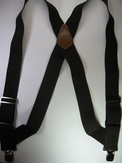 1 1/2" wide SIDE GRIP Suspenders  Assorted SIZES to fit 5' 4" to 7' 1" People. Fully Stretchable Cotton/Polyester   Material with Two Chrome Adjusters with Two Extra Strong 1"x1" Strong Stainless Steel Grips. All Straps are stretchable Cotton/Polyester Hand Washable-Hang to Dry Material.        PBS50N-D3A